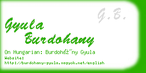 gyula burdohany business card